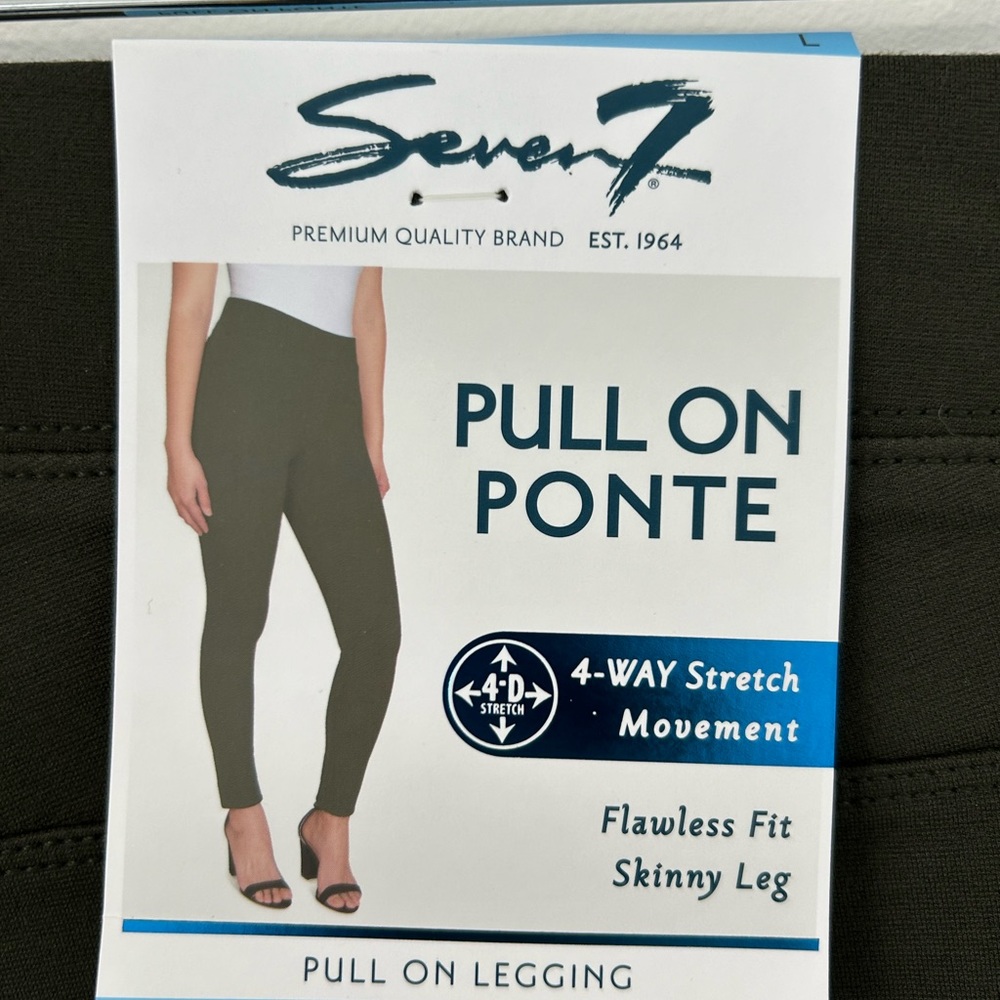 SEVEN7 Pull On Ponte Pant NWT Large